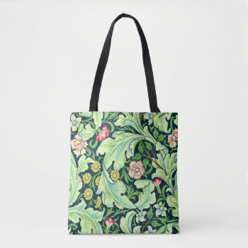 Vintage William Morris Green Leaf Restored Pattern Tote Bag by Pretty_Vintage at Zazzle