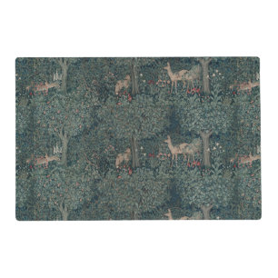Vintage William Morris Greenery Forest Animals Placemat