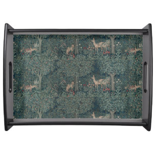 Vintage William Morris Greenery Forest Animals Serving Tray