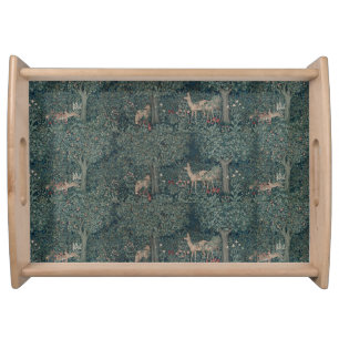 Vintage William Morris Greenery Forest Animals Serving Tray