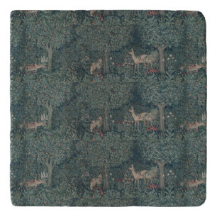 Vintage William Morris Greenery Forest Animals Trivet