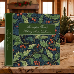 Vintage William Morris Holiday Family Recipe 3 Ring Binder