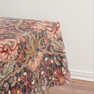 Vintage William Morris Honeysuckle Floral Pattern Tablecloth