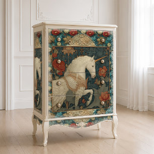 Vintage William Morris Inspired Unicorn Floral Tissue Paper