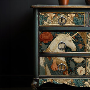 Vintage William Morris Inspired Unicorn Floral Tissue Paper