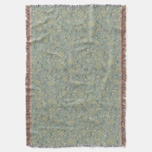 Vintage William Morris Jasmine Throw Blanket