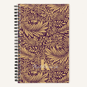 Vintage William Morris Larkspur Pattern Monogram Notebook