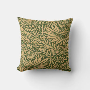 Vintage William Morris Larkspur Pattern Throw Pillow