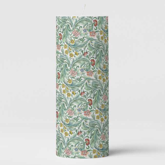 Vintage William Morris Leicester   Pillar Candle (Front)