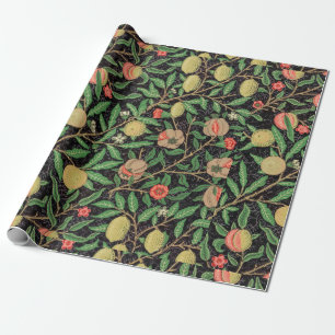 Vintage william morris lemon floral art wrapping paper