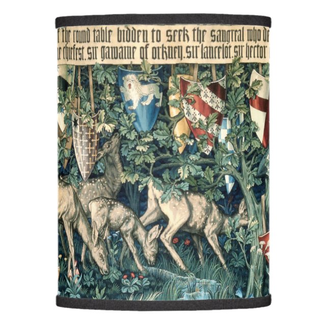 Vintage William Morris Medieval Arthurian Lamp Shade (Front)