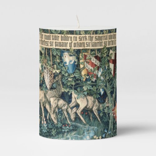 Vintage William Morris Medieval Arthurian Pillar Candle