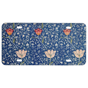 Vintage William Morris Medway Floral Antique 1885 License Plate