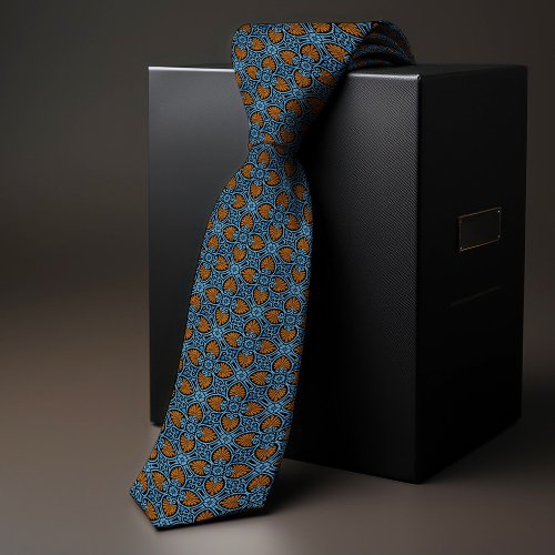 Vintage William Morris Orange Shell Diagonal Neck Tie