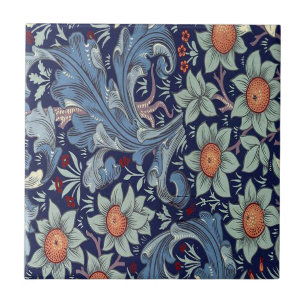Vintage William Morris Orchard Fruit Patterned Ceramic Tile