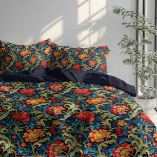 Vintage William Morris Pastel colorful vibrant Duvet Cover