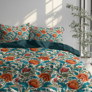 Vintage William Morris Pastel pimpernel terracotta Duvet Cover