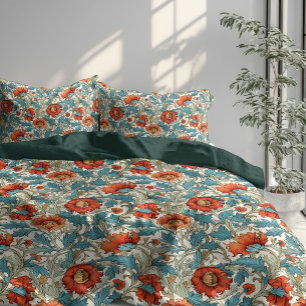 Vintage William Morris Pastel pimpernel terracotta Duvet Cover
