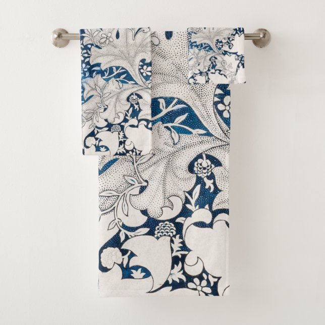 Vintage William Morris Pattern  Bath Towel Set (Insitu)