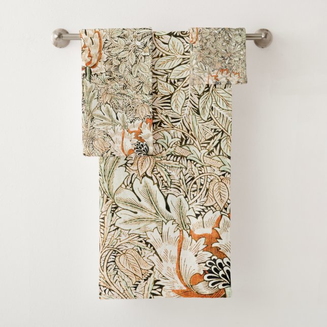 Vintage William Morris Pattern  Bath Towel Set (Insitu)