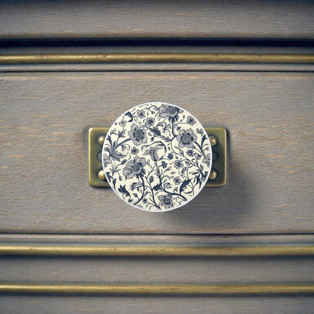Vintage William Morris Pattern Ceramic Knob (Creator Uploaded)