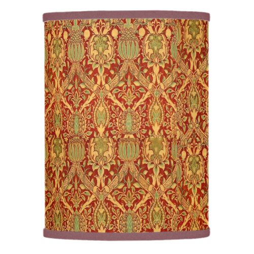 Vintage William Morris Pattern Red Turquoise Gold Lamp Shade
