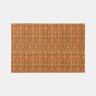 Vintage William Morris Pattern Red Turquoise Gold Rug