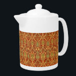 Vintage William Morris Pattern Red Turquoise Gold Teapot<br><div class="desc">Vintage William Morris Pattern Red Turquoise Gold - This product is embellished with an elegant 19th century wallpaper design created by famous English textile designer and manufacturer,  William Morris who lived from 1834-1896.  Morris was a significant contributor to the revival of traditional British textile arts and methods of production.</div>
