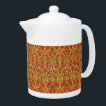 Vintage William Morris Pattern Red Turquoise Gold Teapot<br><div class="desc">Vintage William Morris Pattern Red Turquoise Gold - This product is embellished with an elegant 19th century wallpaper design created by famous English textile designer and manufacturer,  William Morris who lived from 1834-1896.  Morris was a significant contributor to the revival of traditional British textile arts and methods of production.</div>