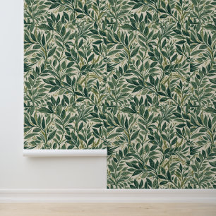 Vintage William Morris Patterns Floral Green Wallpaper