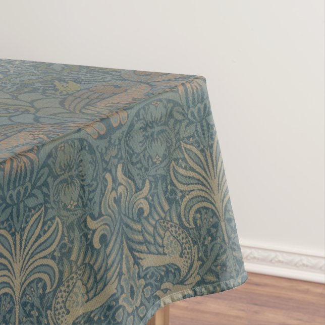Vintage William Morris Peacock and Dragon Tablecloth (In Situ)