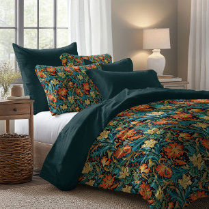 Vintage William Morris pimpernel vibrant colorful Duvet Cover