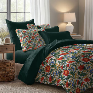 Vintage William Morris pimpernel vibrant colors Duvet Cover