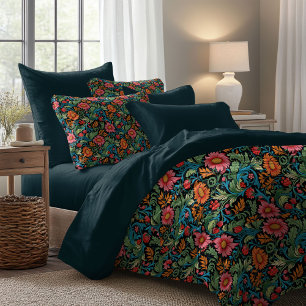 Vintage William Morris pimpernel vibrant colors Duvet Cover
