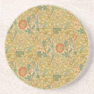 Vintage William Morris Pink and Rose Drink Coaster