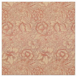 Vintage William Morris Poppy Floral Pattern Fabric