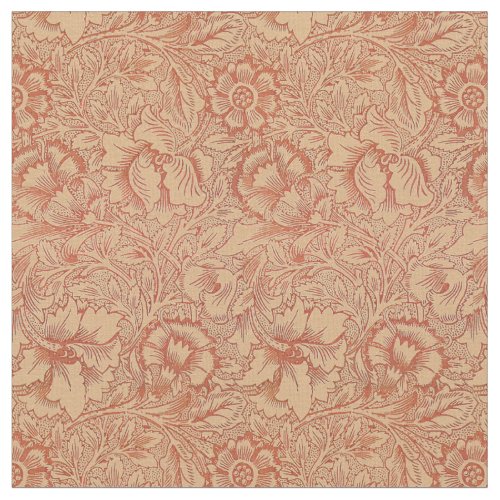 Vintage William Morris Poppy Floral Pattern Fabric