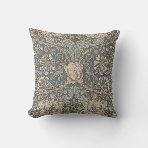 Vintage William Morris Pre Raphaelite Art Throw Pillow