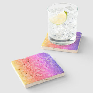 Vintage William Morris Rainbow Botanical Stone Coaster