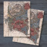 Vintage William Morris Red Blue Collage Decoupage Tissue Paper