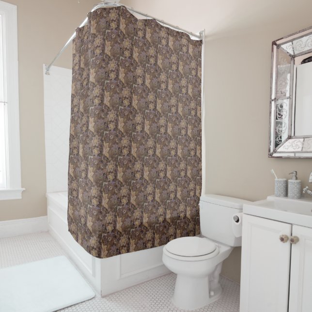 Vintage William Morris Redcar Shower Curtain (In Situ)