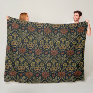 Vintage William Morris Rose and Lily Fleece Blanket
