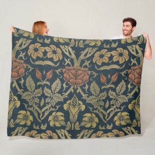 Vintage William Morris Rose and Lily Fleece Blanket