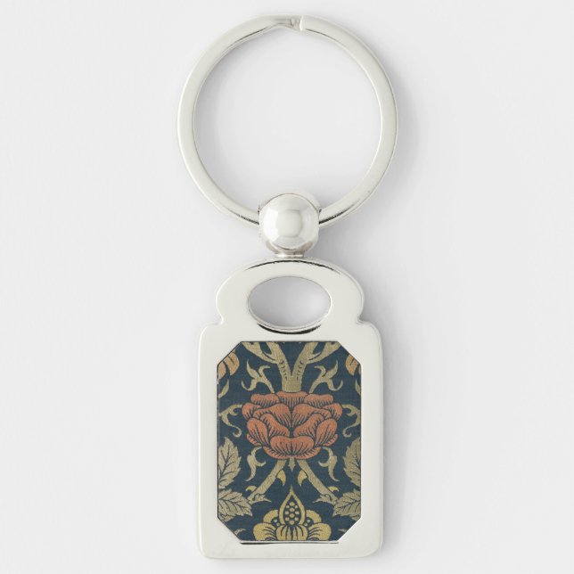 Vintage William Morris Rose and Lily Keychain (Front)