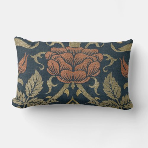 Vintage William Morris Rose and Lily Lumbar Pillow