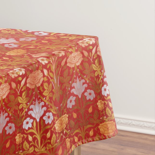 Vintage William Morris Rose and Lily Tablecloth (In Situ)