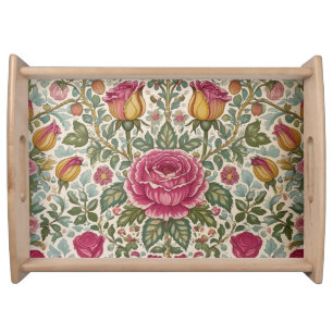 Vintage William Morris Rose Floral Art Nouveau Serving Tray