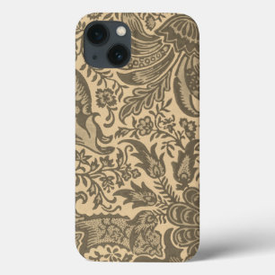 Vintage William Morris Sepia Tan Botanical iPhone 13 Case