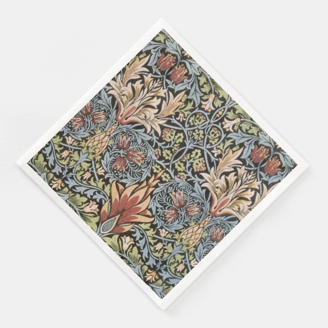 Vintage William Morris Snakehead Paper Dinner Napkins (Corner)