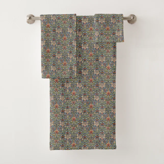 Vintage William Morris Snakeshead Bath Towel Set | Zazzle